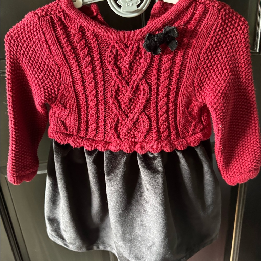 Cozy Red Knit Sweater with Cable Design